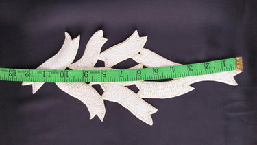 Beaded Ivory White Applique, Seed Beads, Bugle Beads Motif